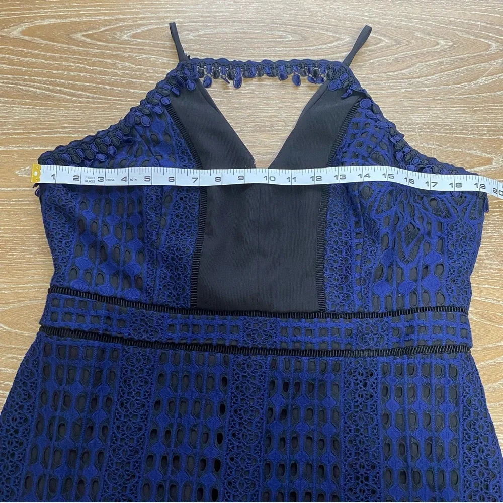 Harlyn Contrast Chiffon Lace Halter Body-Con Dress Women's Size XXL Whimsigoth - Picture 8 of 15